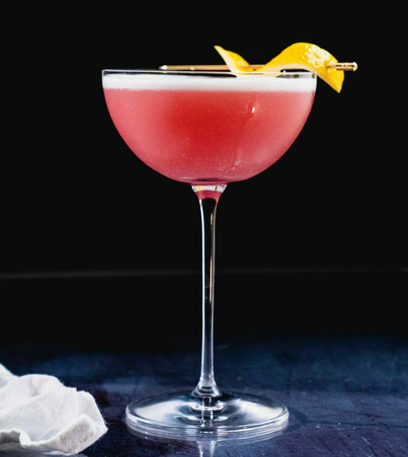 cocktail with lemon twist