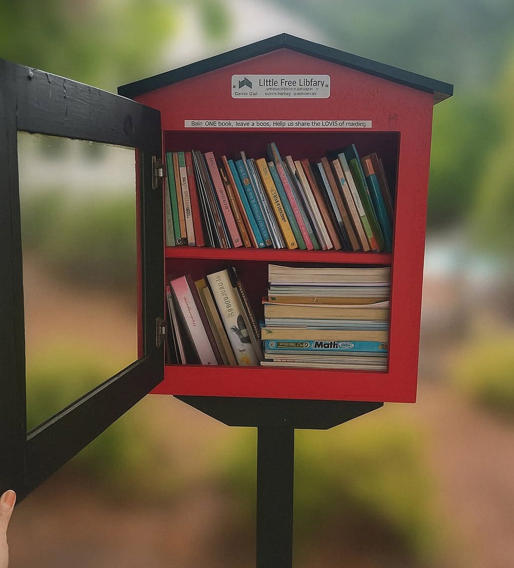 Little Free Library, located at Belmont Park Bridge Apartments, Alpharetta