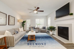 Spacious living room at Belmont Park Bridge